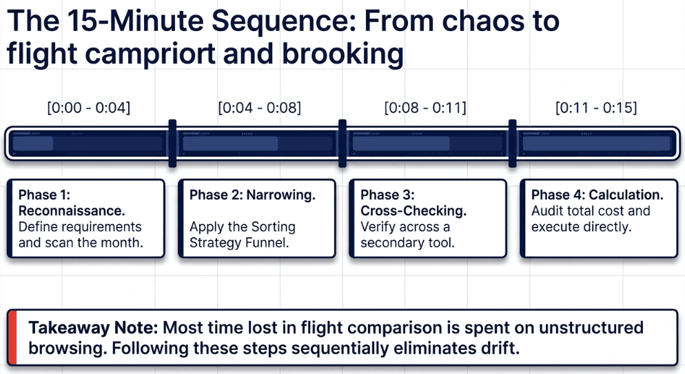 Smartest 15-min sequence to book cheap flights