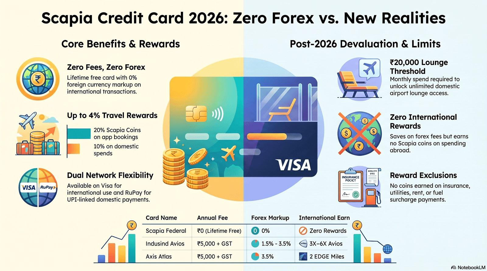 Federal Bank Scapia credit card 2026 — zero forex, lifetime free, travel rewards and lounge access guide