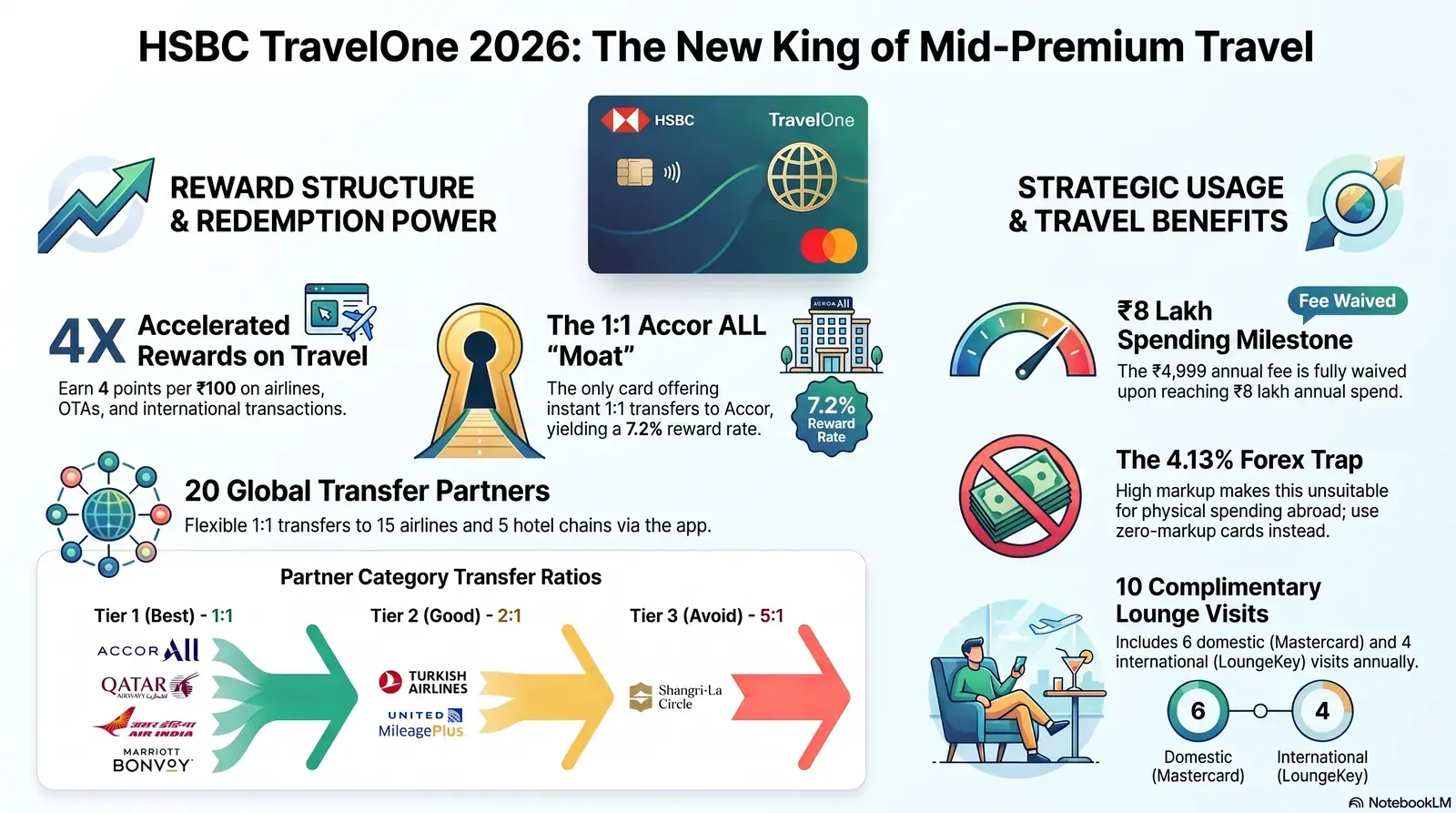 HSBC TravelOne Credit Card 2026 review: 20 transfer partners, Accor ALL advantage, and comparison with Axis Atlas and HDFC Regalia Gold