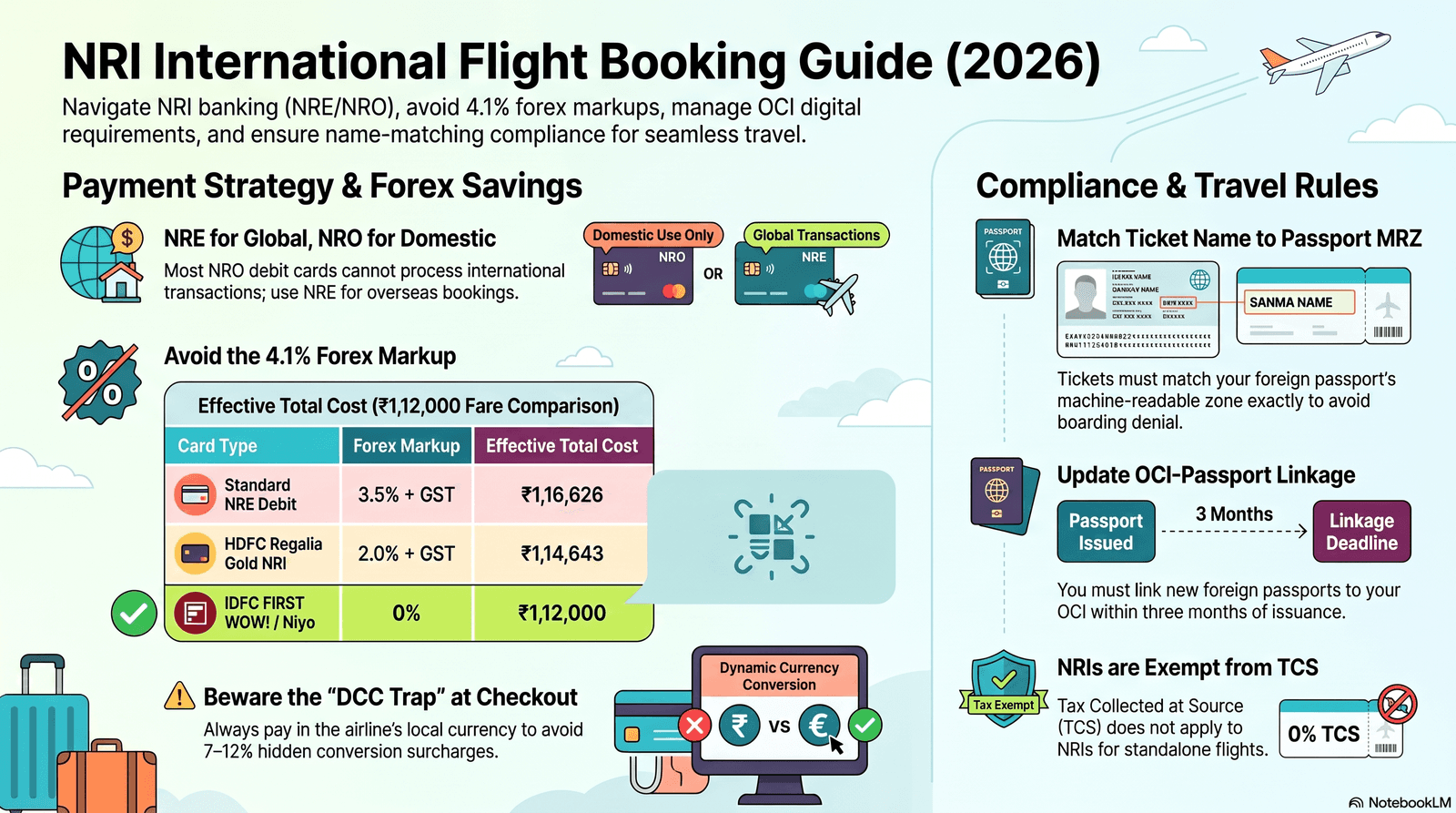 NRI guide to booking international flights safely using NRE and NRO accounts in 2026