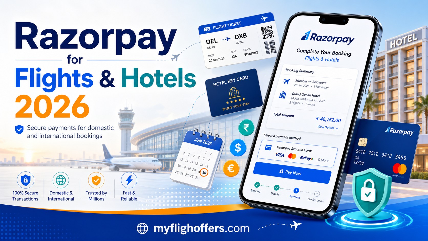 Razorpay for Flight & Hotel Bookings in India 2026 - Domestic, International, EMI, Refunds & Safety Guide