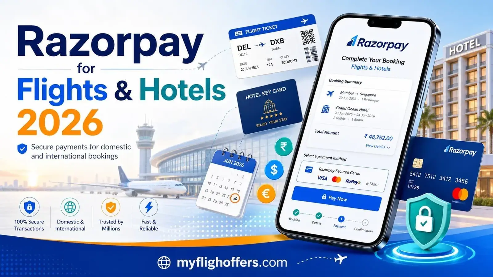 Razorpay for Flight & Hotel Bookings in India 2026 - Domestic, International, EMI, Refunds & Safety Guide