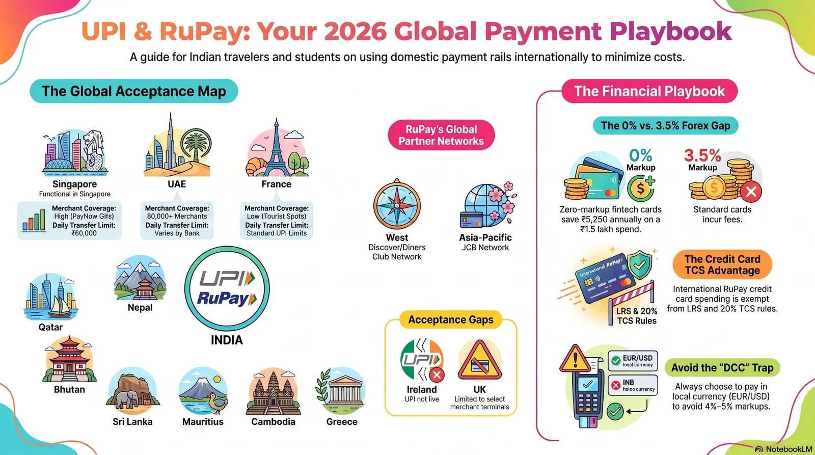 RuPay credit cards and UPI international acceptance map 2026 — where Indian payment rails work abroad