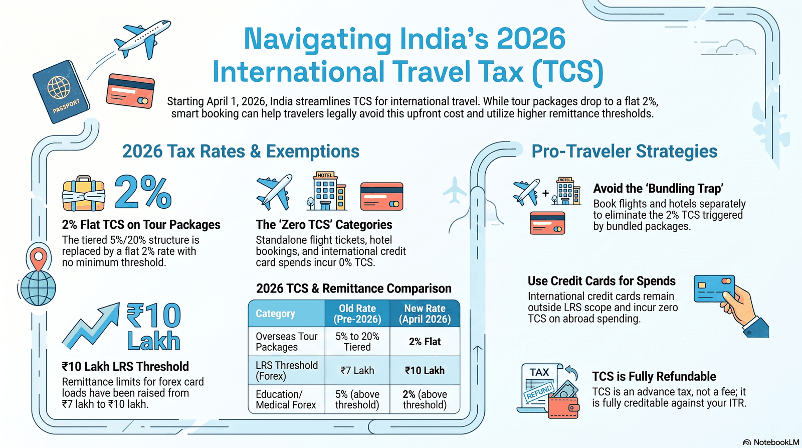 TCS on International Travel Spend 2026 — Indian travelers' guide to Tax Collected at Source on flights and overseas packages