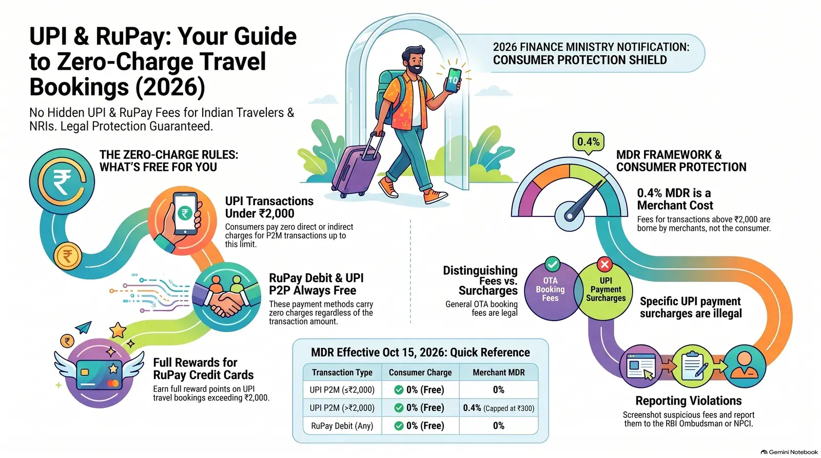 UPI Zero Charges September 2026: Finance Ministry notification explained for Indian travellers booking flights
