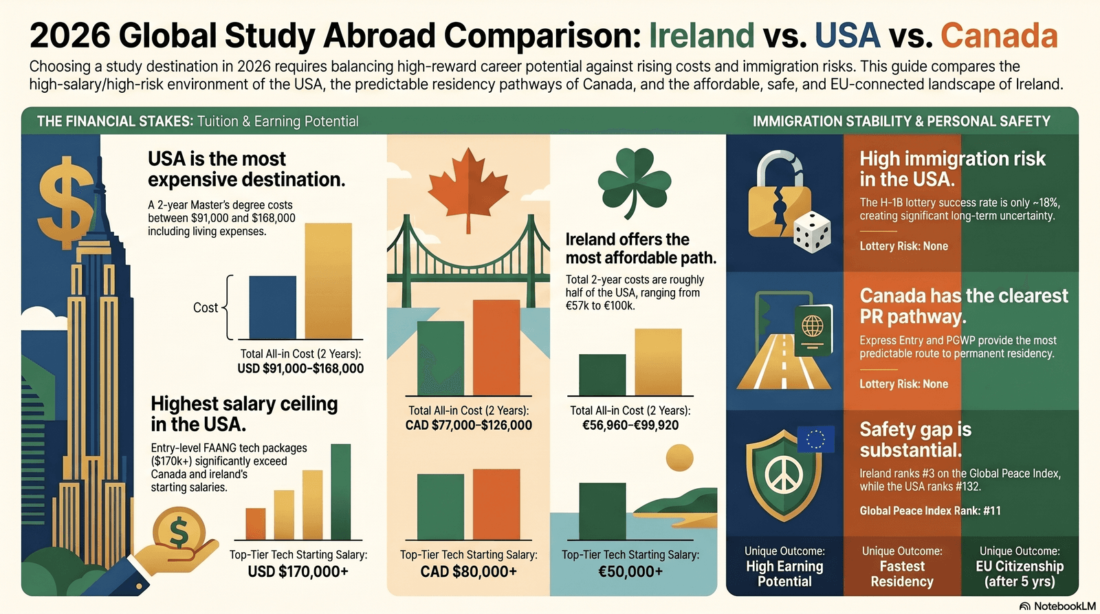 Ireland vs USA vs Canada: Student Comparison 2026