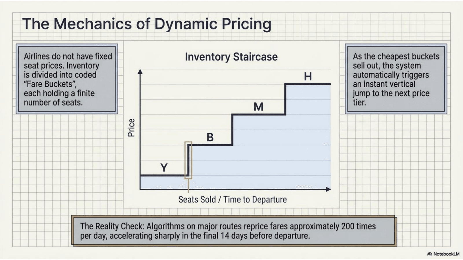 Mechanics of airline dynamic pricing and fare buckets