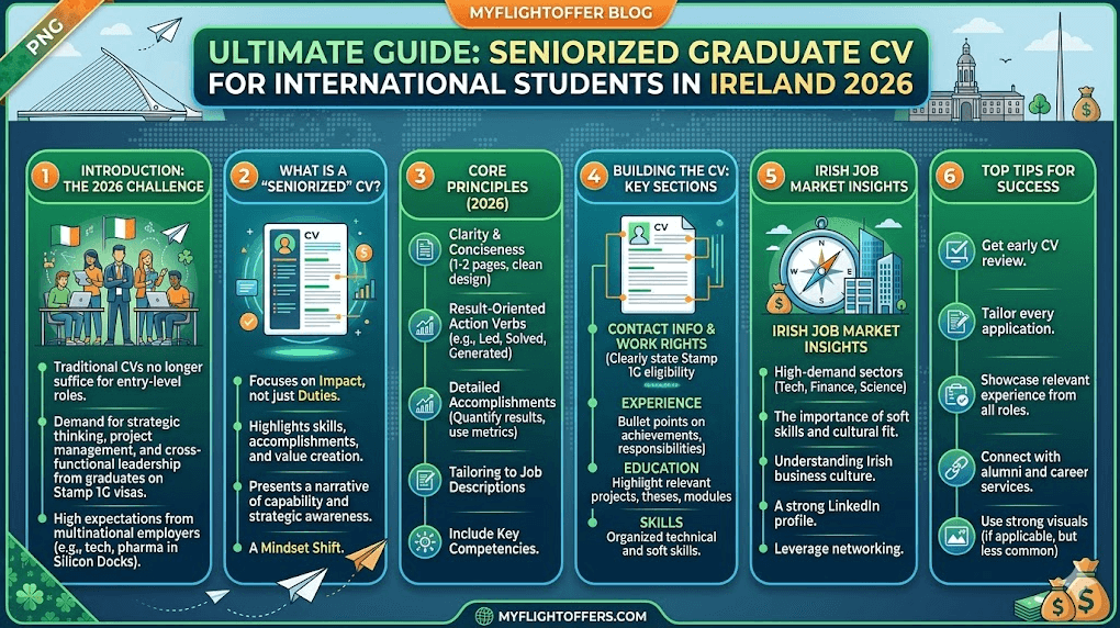 International student writing a seniorized graduate CV for the Irish job market 2026